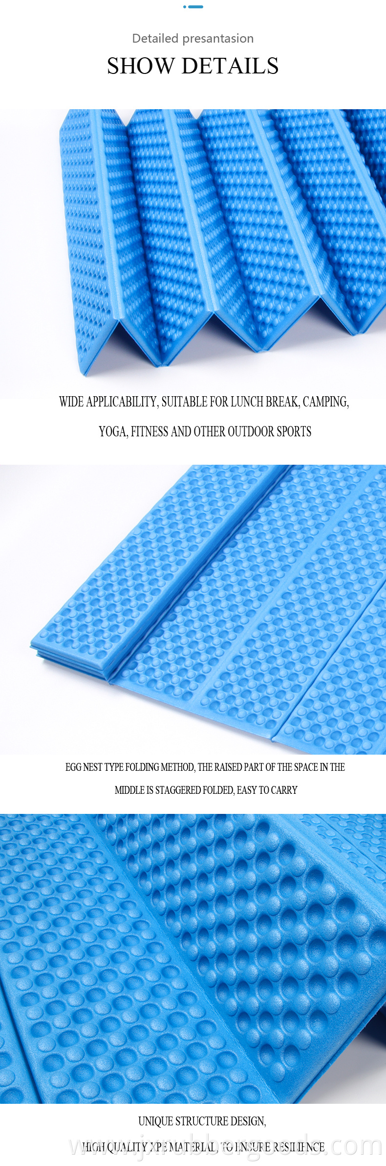 Outdoor ultra -light foldable portable heat -resistant XPE egg nest cushion cushion folding picnic pad camping mat